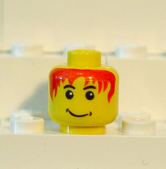 LEGO NEW LIGHT FLESH MINIFIGURE HEAD WITH CHEEK LINES AND HEADSET PATTERN 