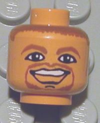 Head Beard Gray Bushy Eyebrows w// Scar Pattern LEGO Flesh Minifig