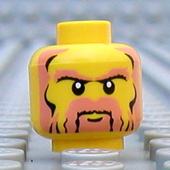 Lego Yellow Dual Sided Head Crinkled Mouth Stubble 