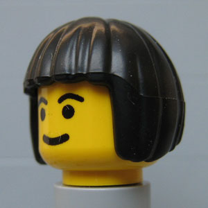 LEGO Minifigure Hair DARK BROWN 38800 Male Boy Bowl Cut Parted in Center 