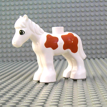 Lego Duplo GREY SPOTTED HORSE PONY Animal for FARM RIDING FARMER Rare! 
