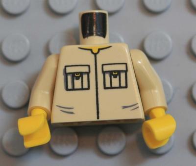 LEGO NEW YELLOW MINIFIGURE TORSO DARK ORANGE RADIO AND POCKETS PATTERN PIECE