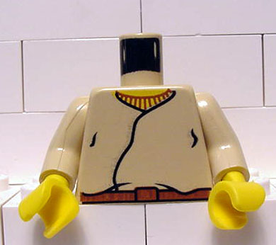 Lego New White Minfigure Torso Robe Dark Tan Tie Lapels Lavender Shirt 