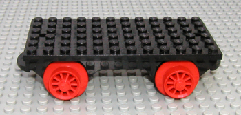 OLD LEGO PART X487 BLACK TRAIN BASE 6 x 12 WITH WHEELS